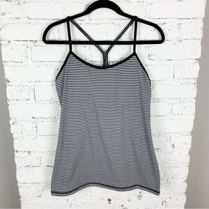 lululemon athletica Navy and White Striped Tank Top